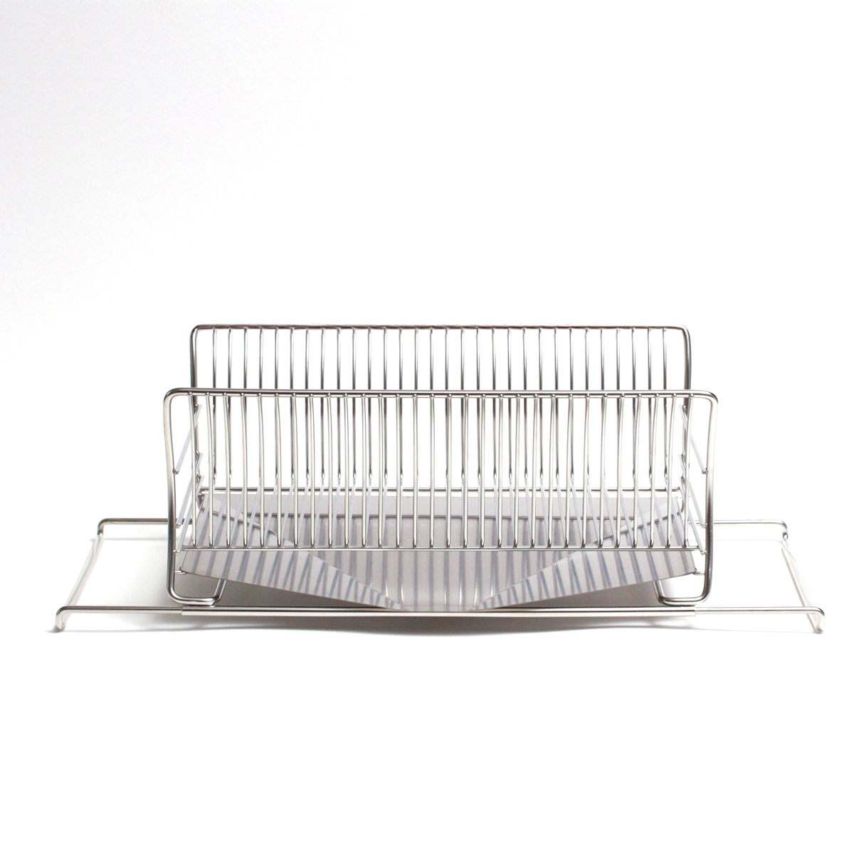 水切りかご 18-8 ステンレス製 水切りカゴ サスティナ ( 水切りラック ディッシュラック 水切りバスケット 水切り 流れる オールステンレス 伸縮 1段 トレー シンク上 シンク渡し シンク横 洗い物 食器洗い 乾燥 おすすめ )