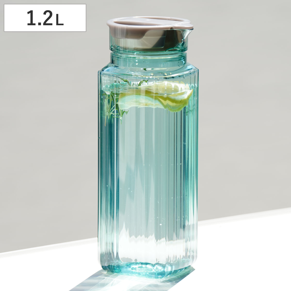 冷水筒 ピッチャー 1.2L ガラス調 プラスチック ( 麦茶ポット 水差し 冷水ポット 日本製 プラスチック製 麦茶 水 お茶 取っ手なし 軽い 割れにくい 国産 おしゃれ )