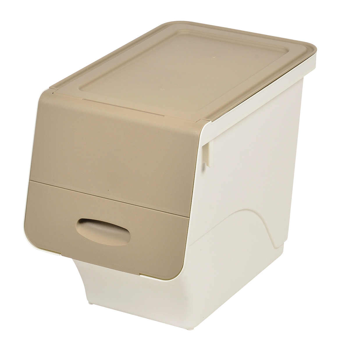 キッチンストッカー キッチン フタ付 ストッカー スリム Lサイズ ( 収納 フタ 付き ふた ケース フラップ蓋 幅24cm 日本製 スタッキング 積み重ね すき間収納 冷蔵庫横 ラック 食品 ストック プラスチック 出し入れしやすい )