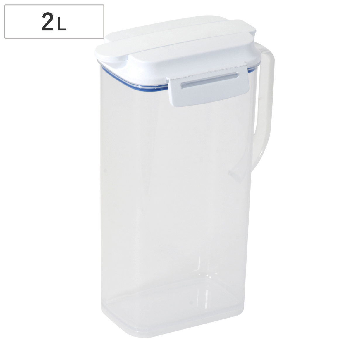 冷水筒 2L クールスター サイドロック冷水ポット ( ピッチャー 冷水ポット パッキン一体型 日本製 麦茶ポット 水差し スリム 麦茶 水 広口 取っ手付き ワンプッシュ 片手 )