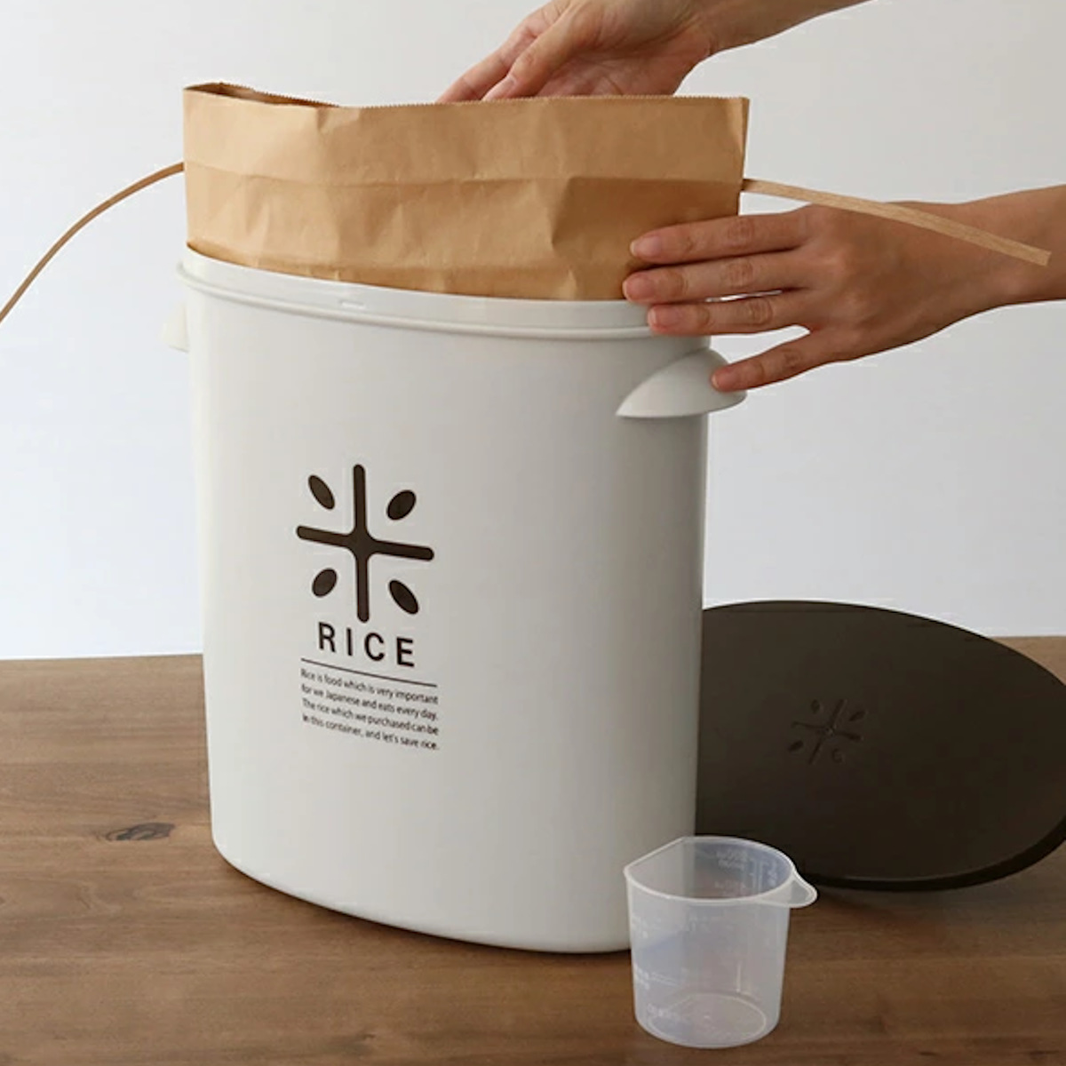 米びつ プラスチック製 5kg用 お米袋のままストック （ ライス