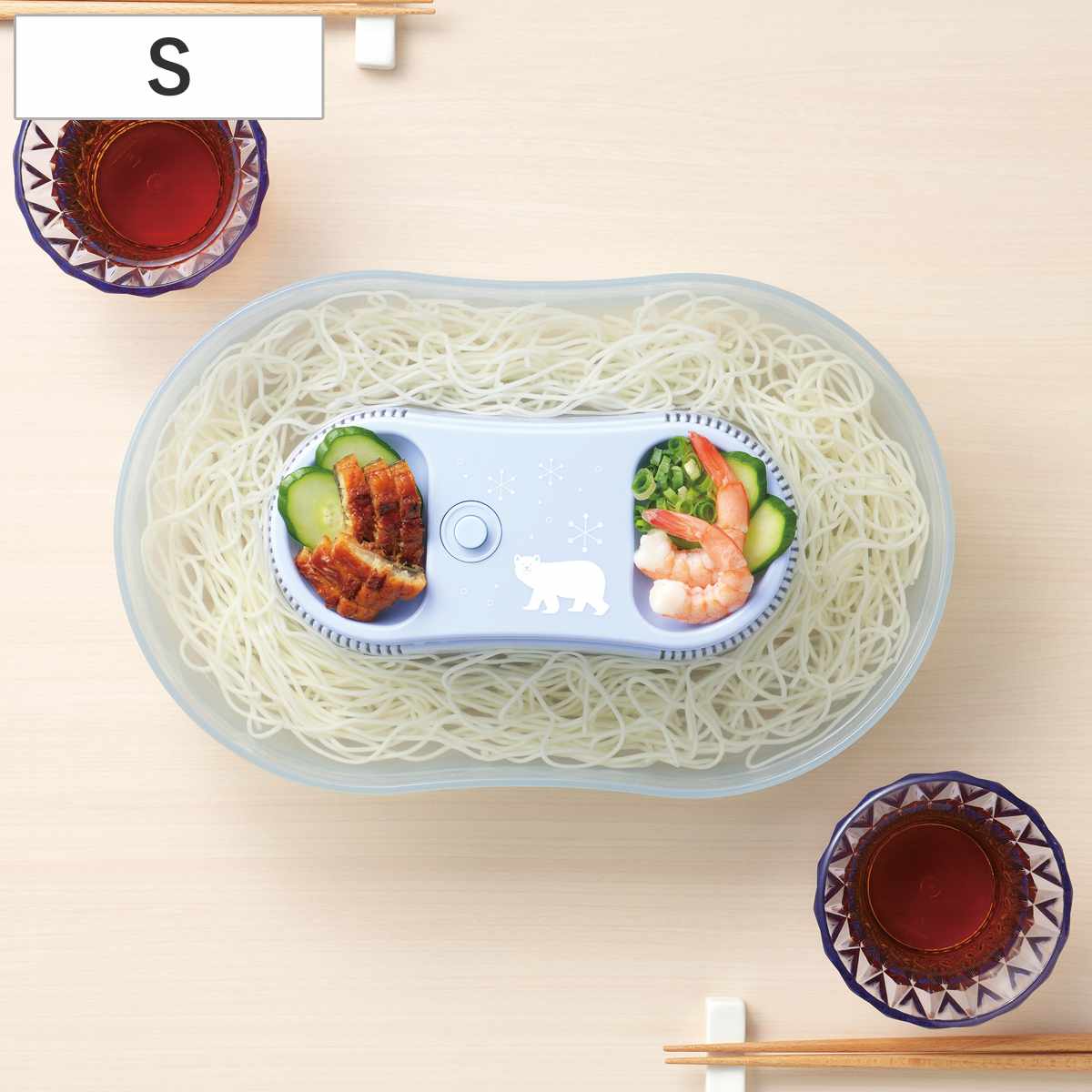 流しそうめん器 真珠乃涼 電池式そうめん流し器 S ( そうめん器 そうめん機 流しそうめん機 そうめん 素麺 1?2人用 ソーメン 卓上 コードレス ホームパーティー 薬味置き )