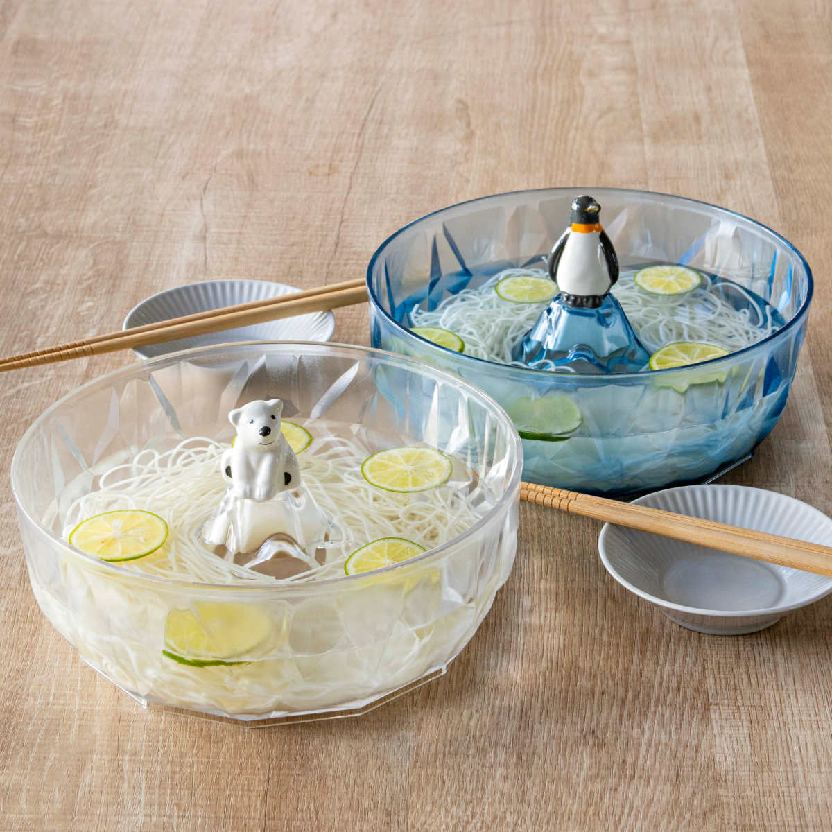 流氷 しろくま そうめん鉢 ( 鉢 そば そうめん うどん そば鉢 かわいい おしゃれ 20.5cm アニマル 動物 素麺鉢 ひやむぎ ボウル サラダボウル シロクマ ぺんぎん ) 【ペンギン】 ペンギン