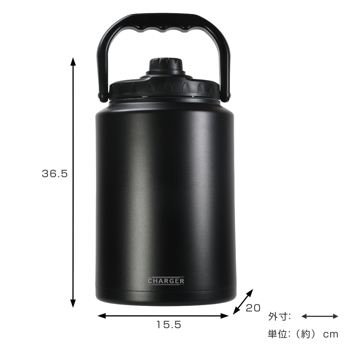 水筒 3.8L チャージャー アイスコンテナジャグ3800 保冷 ( 大容量 直飲み 3リットル スポーツ 保冷専用 スポーツジャグ スポーツボトル ダイレクトボトル アイスコンテナ 氷入れ容器 広口 ハンドル付き タンク 持ち運び 取っ手付き )