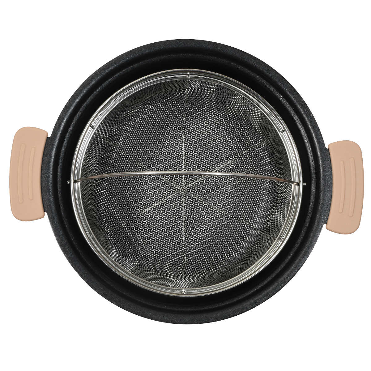 卓上鍋 24cm IH対応 ザル付き ガラス蓋付き 両手鍋 ( ガス火対応 ふっ素加工 軽い 蓋付き 24センチ 鍋 卓上なべ ハンドルカバー付き 2人用 3人用 季節鍋 蒸し料理 フッ素加工 アルミ製 軽量 丈夫 )