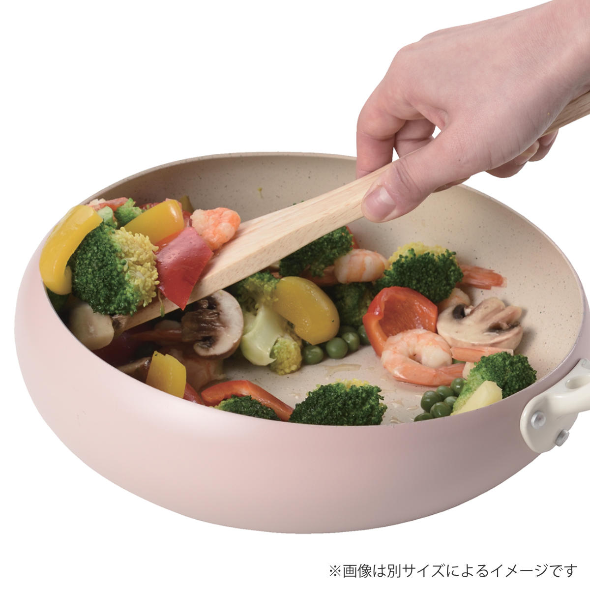 フライパン 20cm IH対応 ちゃーぱん マーブルダイヤモンド加工 ( ガス火対応 炒め鍋 ふっ素加工 PFOAフリー 軽い 20センチ フッ素加工 フッ素コーティング アルミ製 軽量 かわいい ピンク )