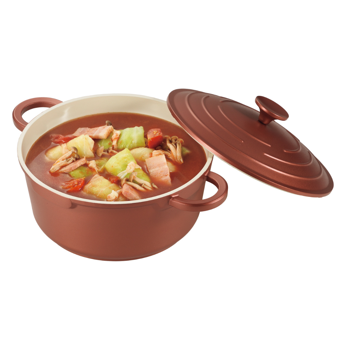 両手鍋 24cm IH対応 セラミック加工 無水調理 ( ガス火対応 両手なべ 無水鍋 アルミ 無水調理鍋 アルミ鍋 煮込み鍋 無加水調理 鍋 なべ おしゃれ )