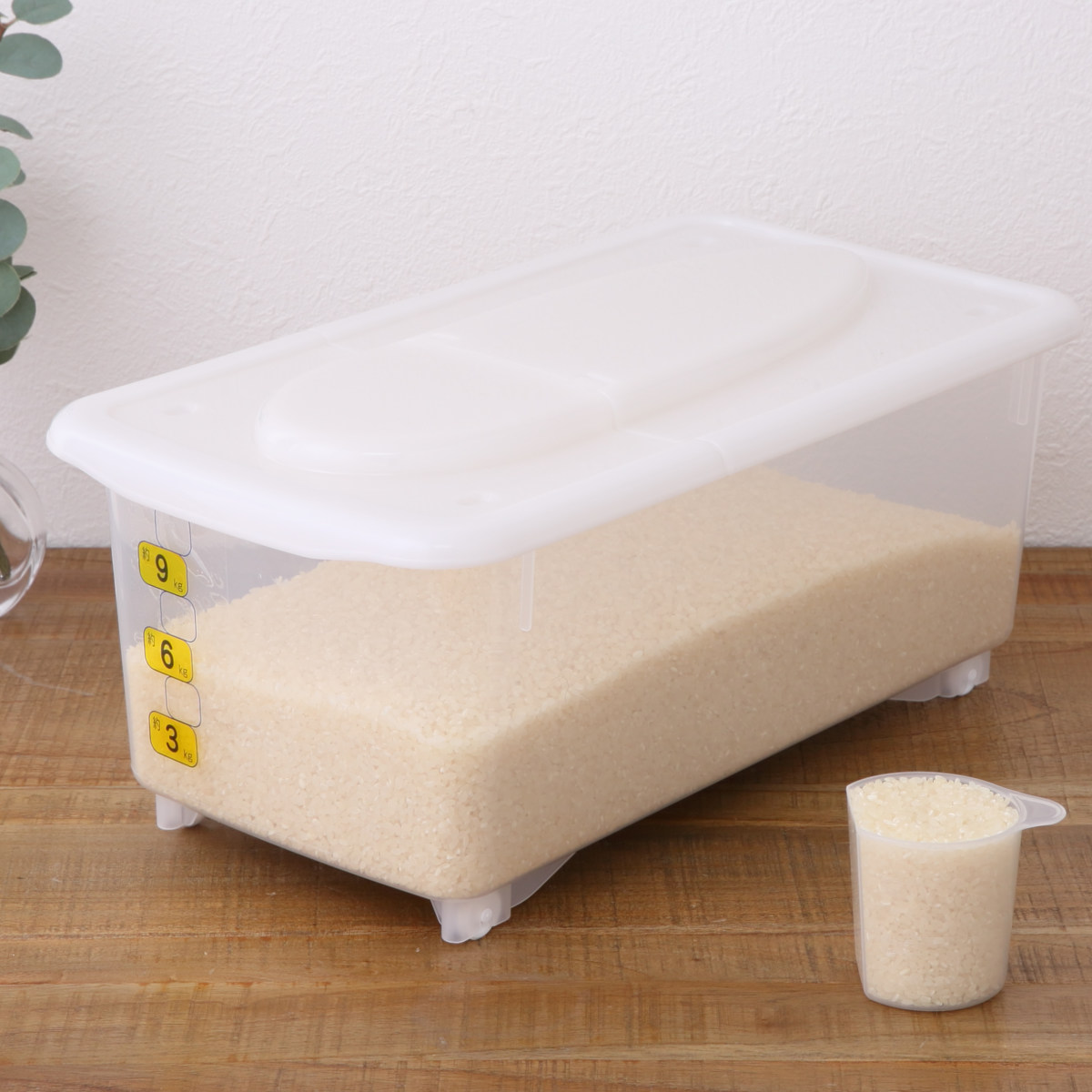 米びつ 10kg ストックス ストッカー 計量カップ付き ( キャスター付き 計量カップ 日本製 シンク下 プラスチック 米櫃 こめびつ 保管 保存 お米収納 お米保管 ライスストッカー 米 お米 保存容器 コメビツ 10キロ )