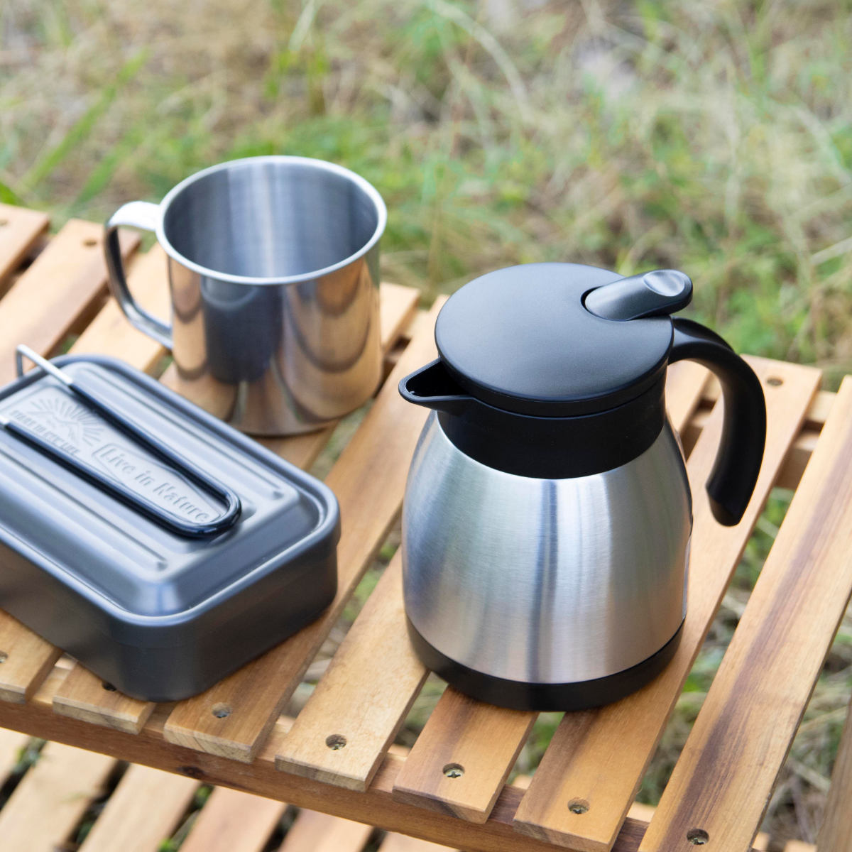 ポット 500ml アコット ステンレス テーブルポット ( 卓上ポット 保温 保冷 ステンレスポット 保温ポット 保冷ポット おしゃれ 卓上 持ち運び 真空二重構造 コーヒー お茶 ワンプッシュ 広口 )