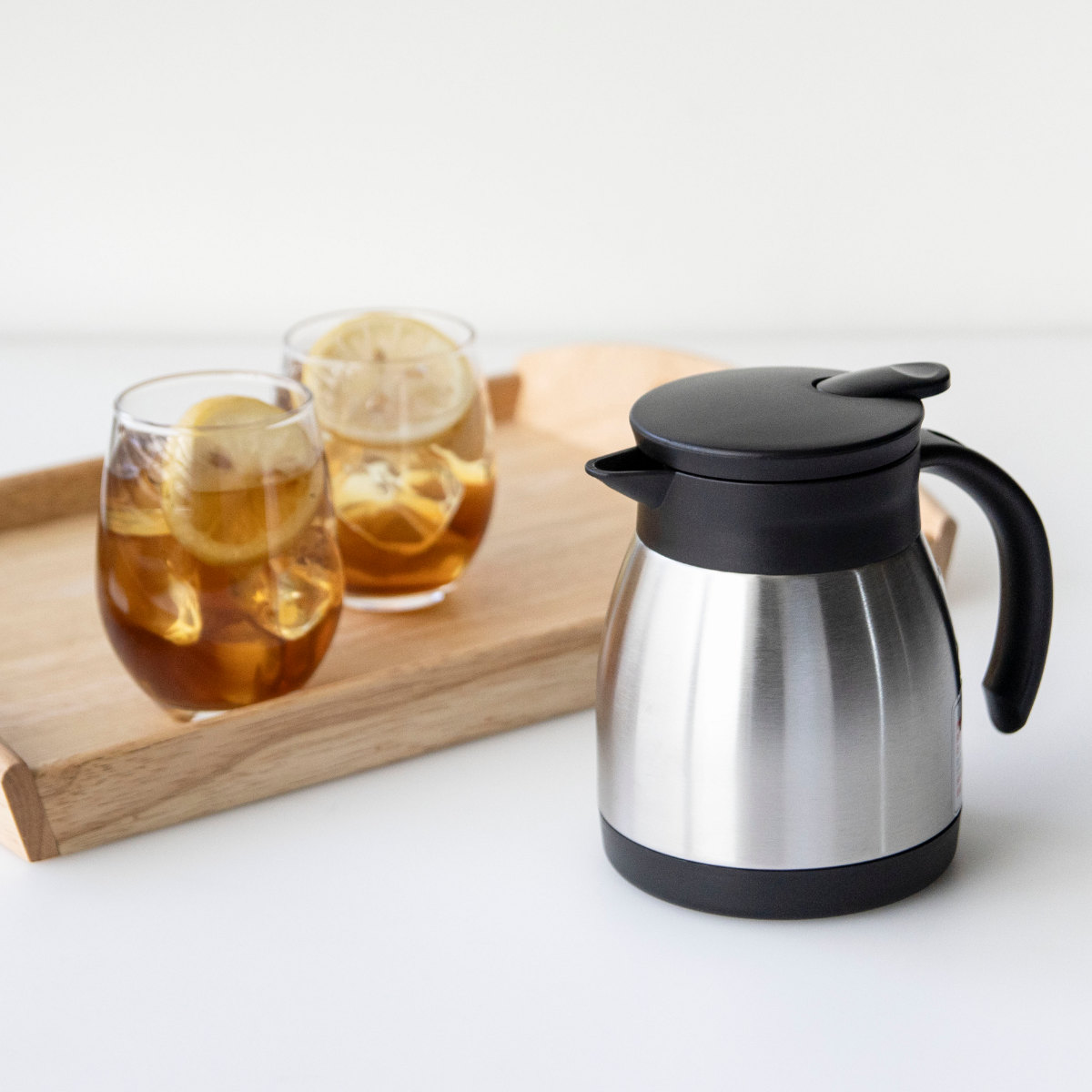 ポット 500ml アコット ステンレス テーブルポット ( 卓上ポット 保温 保冷 ステンレスポット 保温ポット 保冷ポット おしゃれ 卓上 持ち運び 真空二重構造 コーヒー お茶 ワンプッシュ 広口 )