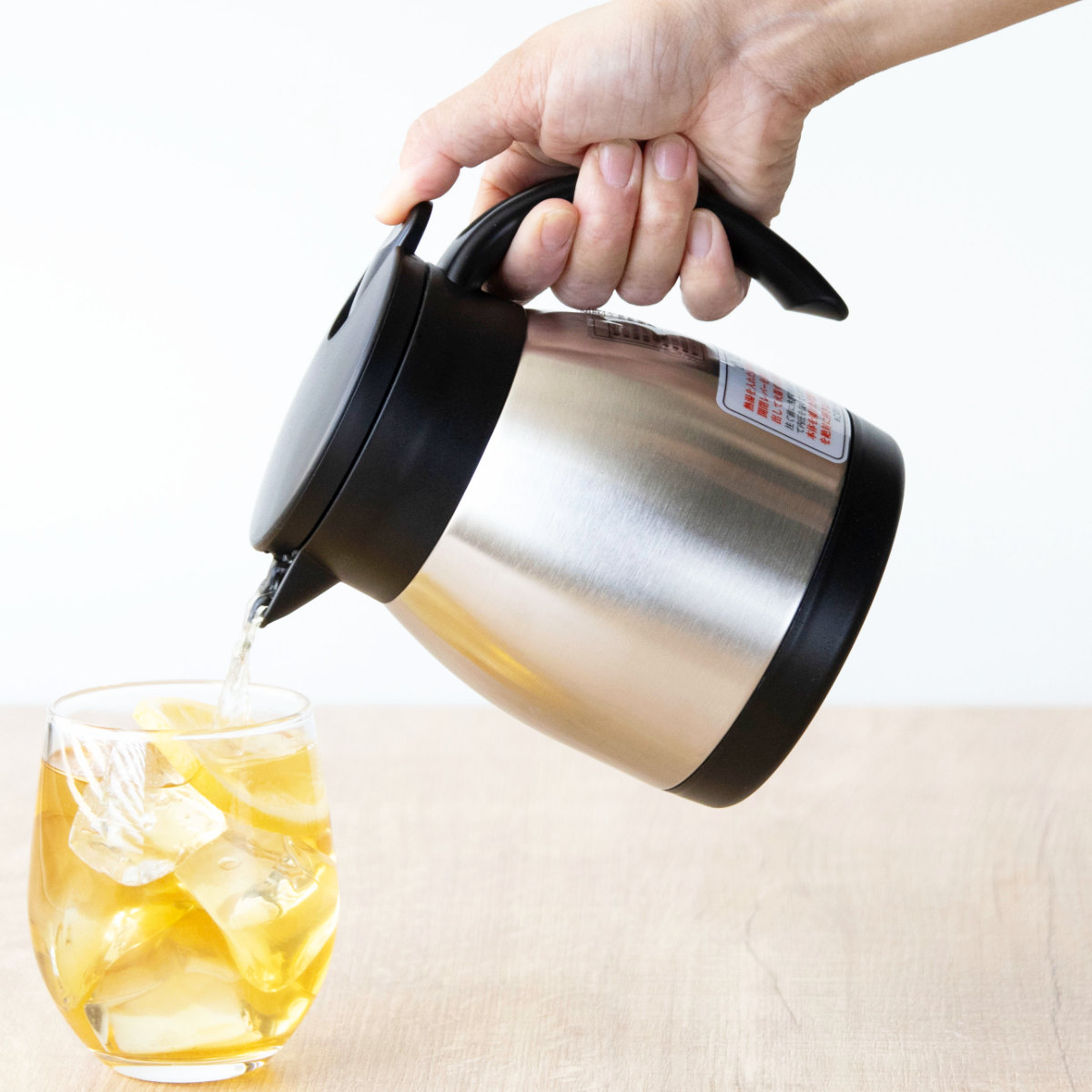 ポット 500ml アコット ステンレス テーブルポット ( 卓上ポット 保温 保冷 ステンレスポット 保温ポット 保冷ポット おしゃれ 卓上 持ち運び 真空二重構造 コーヒー お茶 ワンプッシュ 広口 )