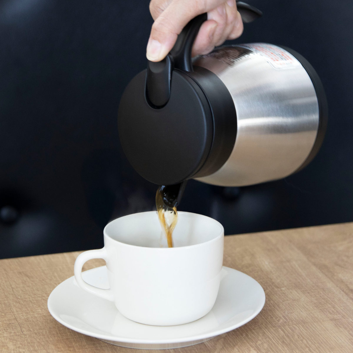 ポット 500ml アコット ステンレス テーブルポット ( 卓上ポット 保温 保冷 ステンレスポット 保温ポット 保冷ポット おしゃれ 卓上 持ち運び 真空二重構造 コーヒー お茶 ワンプッシュ 広口 )