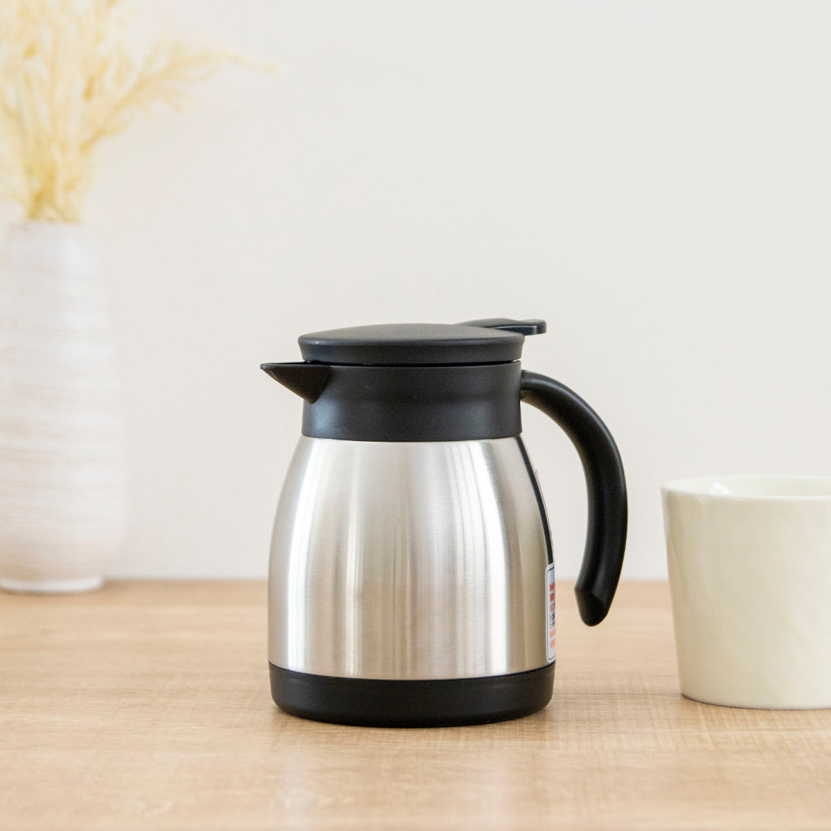 ポット 500ml アコット ステンレス テーブルポット ( 卓上ポット 保温 保冷 ステンレスポット 保温ポット 保冷ポット おしゃれ 卓上 持ち運び 真空二重構造 コーヒー お茶 ワンプッシュ 広口 )