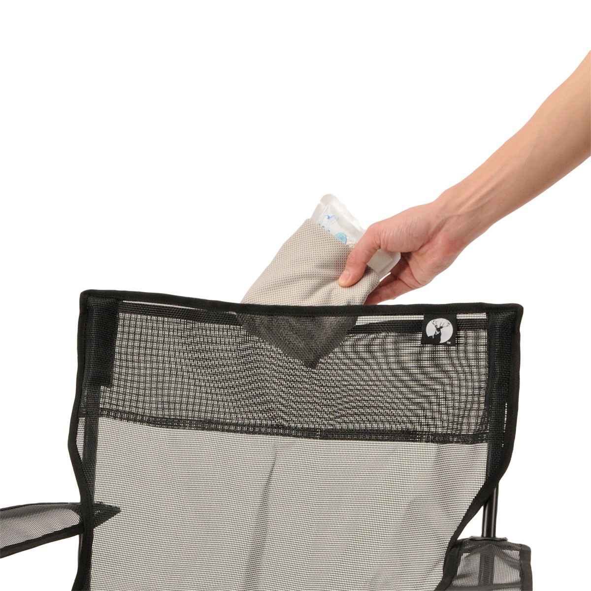 クールメッシュ リラックスラウンジチェア キャプテンスタッグ ( CAPTAIN STAG アウトドア 椅子 肘掛付き チェア シンプル キャンプ キャンプ用品 レジャー用品 アウトドアチェア いす 1人掛け 折り畳み 袋付き ) 【ブラック】 ブラック