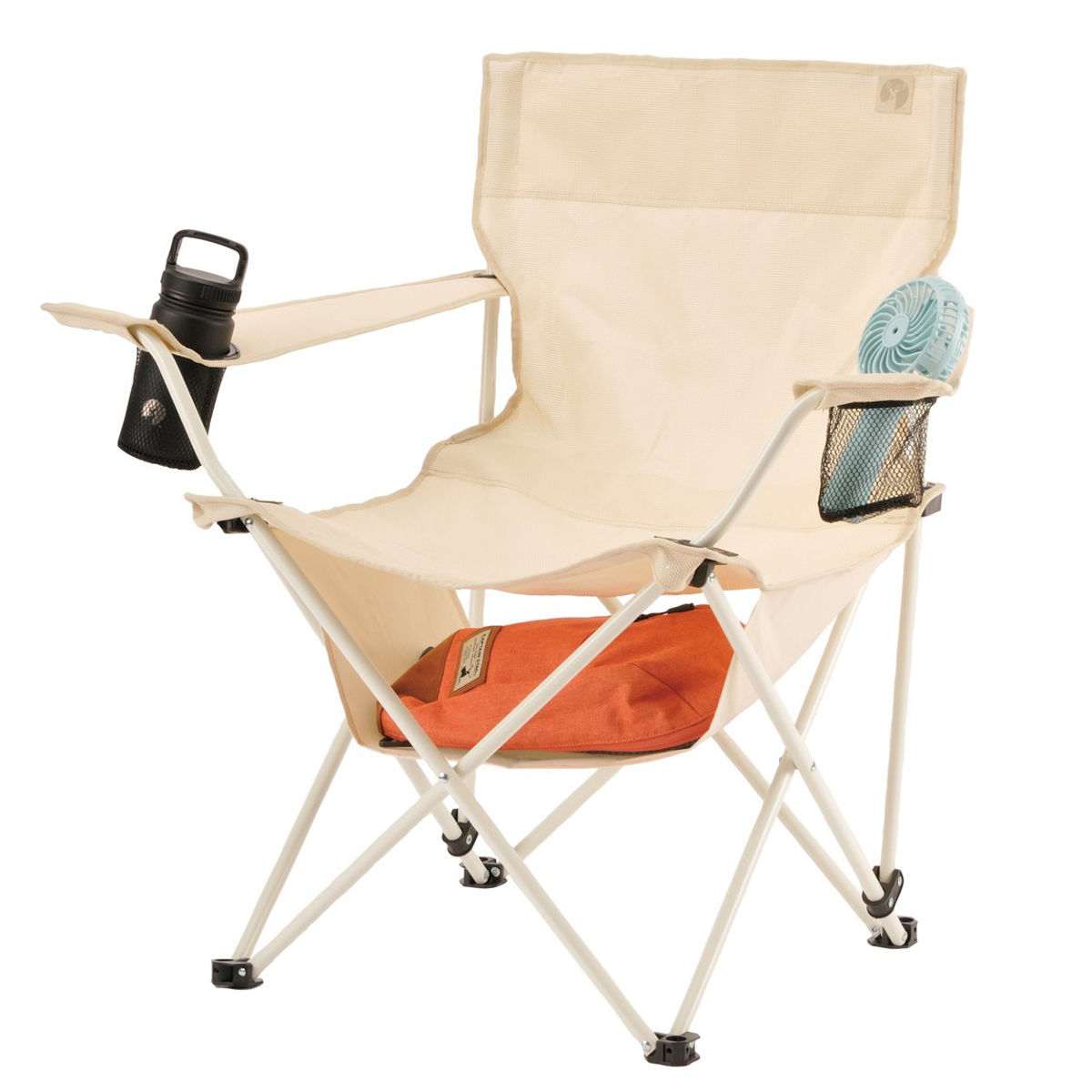 クールメッシュ リラックスラウンジチェア キャプテンスタッグ ( CAPTAIN STAG アウトドア 椅子 肘掛付き チェア シンプル キャンプ キャンプ用品 レジャー用品 アウトドアチェア いす 1人掛け 折り畳み 袋付き ) 【ブラック】 ブラック