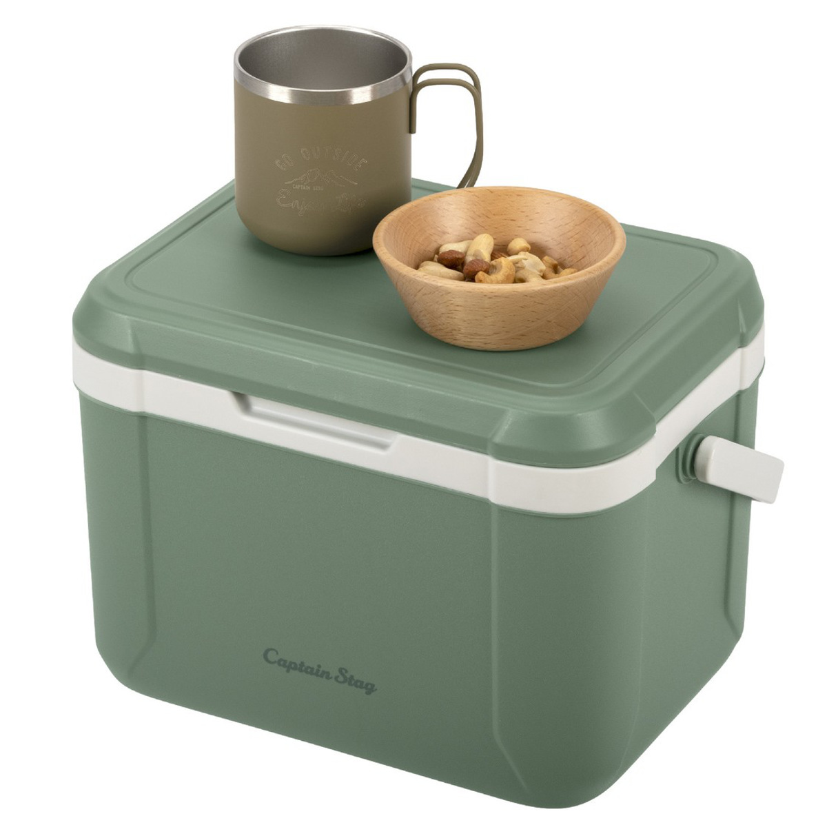 クーラーボックス 5.2L シャルマン クーラーボックス5 キャプテンスタッグ ( CAPTAIN STAG 保冷 クーラーBOX 保冷ボックス 5.2リットル クーラー ボックス BOX 冷蔵ボックス キャンプ アウトドア ハンドル 持ち手付き ) 【アーモンドグリーン】 アーモンドグリーン