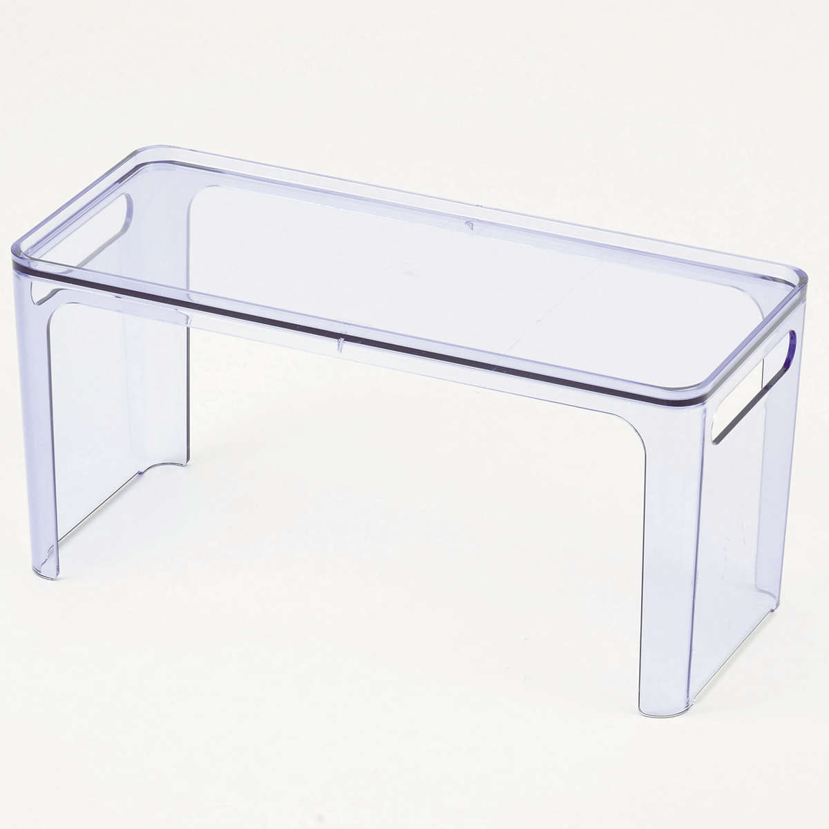 キッチン収納 重ね棚 アクリア スタッキングシェルフ スリム ( キッチンラック 積み重ね シンク収納 シンク下収納 調味料ラック 収納棚 日本製 クリア アクリル 収納ラック スパイスラック スタッキング 棚 シンク周り ラック ) 【ブルー】 ブルー