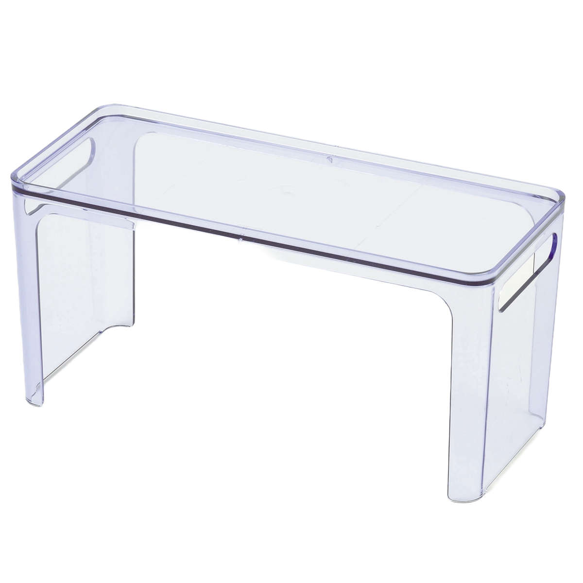 キッチン収納 重ね棚 アクリア スタッキングシェルフ スリム ( キッチンラック 積み重ね シンク収納 シンク下収納 調味料ラック 収納棚 日本製 クリア アクリル 収納ラック スパイスラック スタッキング 棚 シンク周り ラック ) 【ブルー】 ブルー