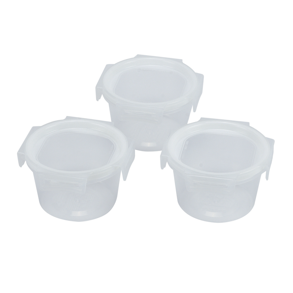 保存容器 ネオキープロック 丸型 M 3個組 ( 容器 フードケース 420ml 電子レンジ対応 冷凍OK 食洗機対応 4点ロック パッキン一体型 日本製 フードコンテナ プラスチック レンジOK 冷凍保存 食洗機OK 作り置き 常備菜 おかず )