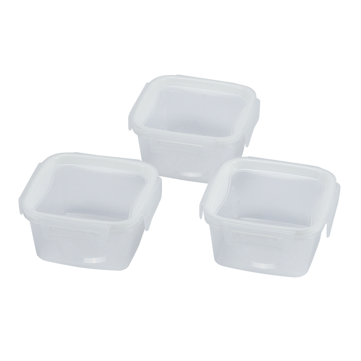保存容器 ネオキープロック 正方形 M 3個組 ( 容器 フードケース 480ml 電子レンジ対応 冷凍OK 食洗機対応 4点ロック パッキン一体型 日本製 フードコンテナ プラスチック レンジOK 冷凍保存 食洗機OK 作り置き 常備菜 おかず )