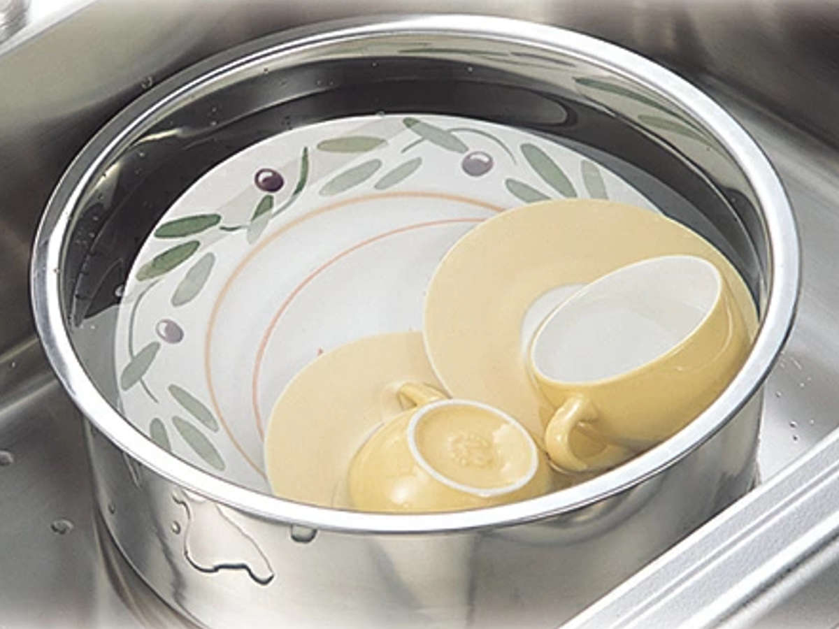 洗い桶 丸型 直径30cm ステンレス製 アットアクア 排水穴なし ゴム脚なし ( 洗桶 洗いおけ たらい タライ 桶 おけ オケ つけ置き 脚なし シンク用品 キッチン用品 食器洗い用 食器洗い 水回り )