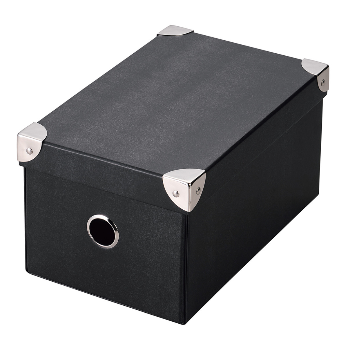 収納ボックス ストレージパルプボックス S ふた付き 幅15.5×奥行26×高さ13.5cm ( 収納 ボックス 箱 紙 紙製 パルプ フタ付き 小物収納 小物入れ ケース ストック 積み重ね 金属 金具付き 丈夫 折りたたみ 整理整頓 片付け ) 【グレー】 グレー