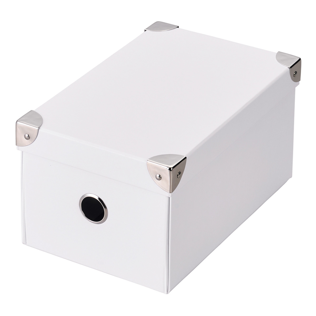 収納ボックス ストレージパルプボックス S ふた付き 幅15.5×奥行26×高さ13.5cm ( 収納 ボックス 箱 紙 紙製 パルプ フタ付き 小物収納 小物入れ ケース ストック 積み重ね 金属 金具付き 丈夫 折りたたみ 整理整頓 片付け ) 【グレー】 グレー