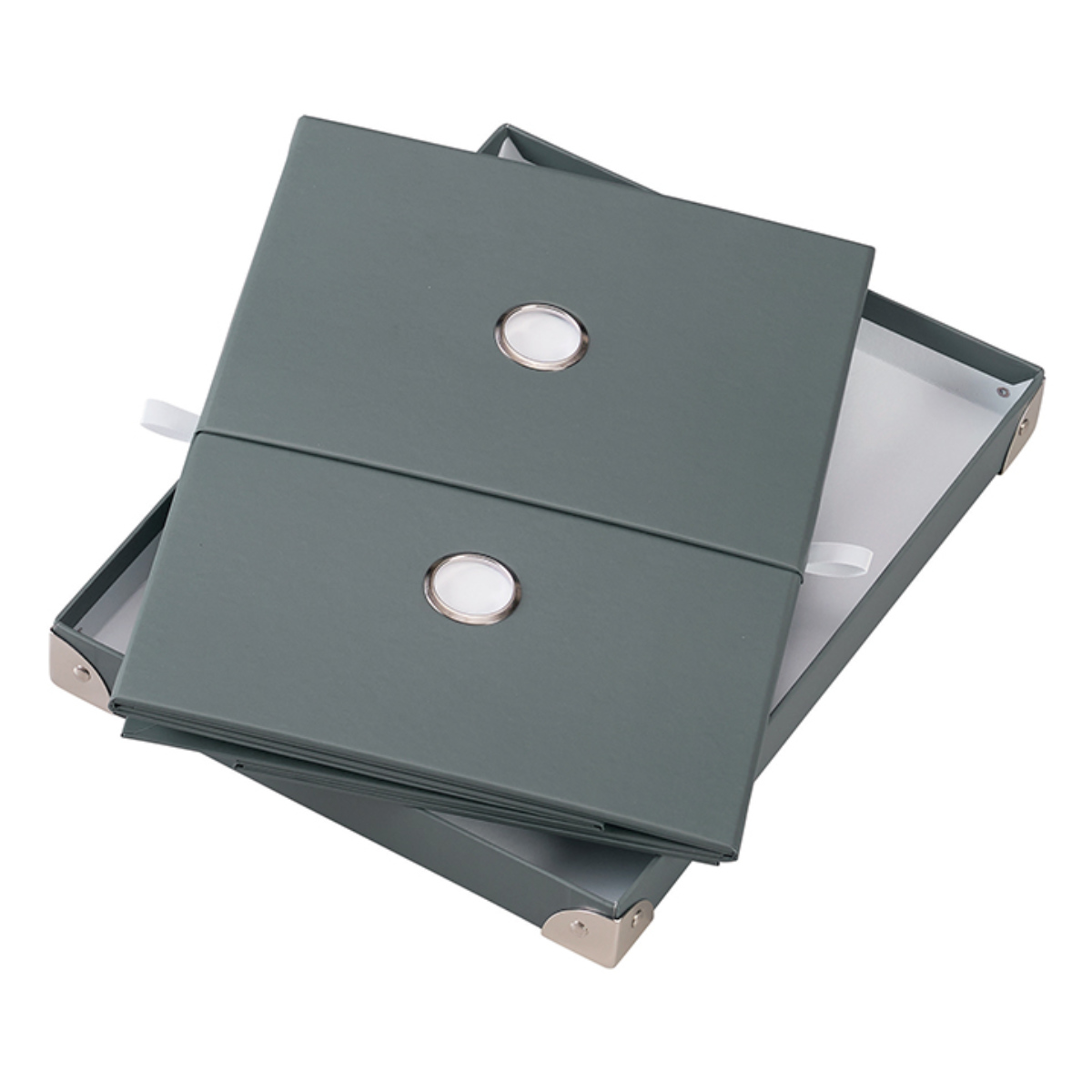 収納ボックス ストレージパルプボックス M ふた付き 幅20.5×奥行28×高さ15.5cm ( 収納 ボックス 箱 紙 紙製 パルプ フタ付き 小物収納 小物入れ ケース ストック 積み重ね 金属 金具付き 丈夫 折りたたみ 整理整頓 片付け ) 【ホワイト】 ホワイト