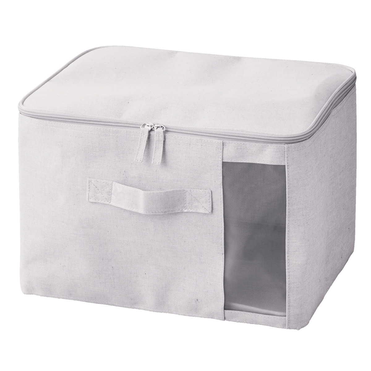収納ボックス ふた付き エコファブボックス 収納 S 幅38×奥行26×高さ26cm ( 収納ケース 衣類収納ケース 布製 衣装ケース 窓付き 取っ手 衣類 クローゼット収納 フタ付き 蓋付き 折りたたみ 整理整頓 保管 エコ 再生素材 )