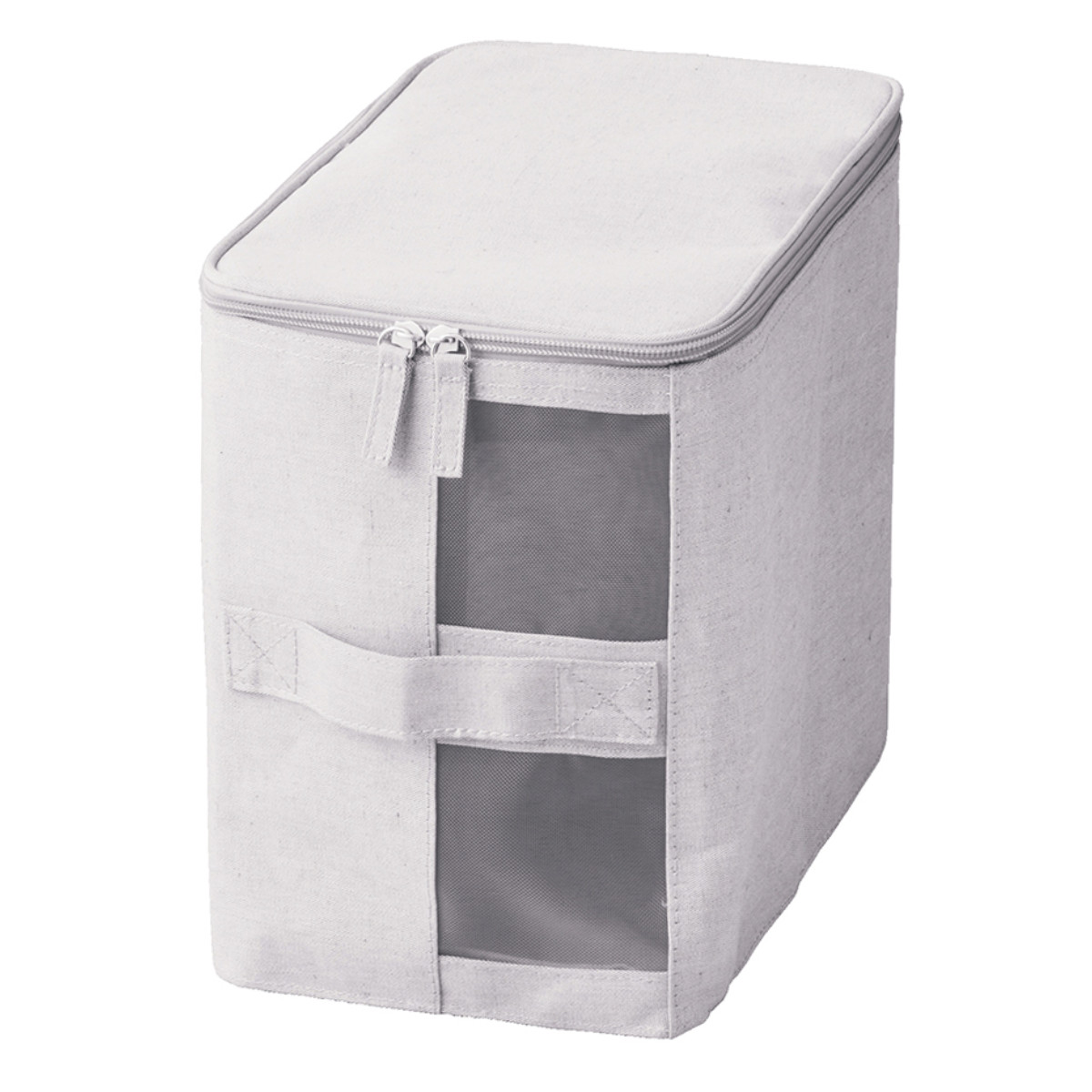 収納ボックス ふた付き エコファブボックス 収納 XS 幅18.5×奥行26×高さ26cm ( 収納ケース 衣類収納ケース 布製 衣装ケース 窓付き 取っ手 衣類 クローゼット収納 フタ付き 蓋付き 折りたたみ 整理整頓 保管 エコ 再生素材 )