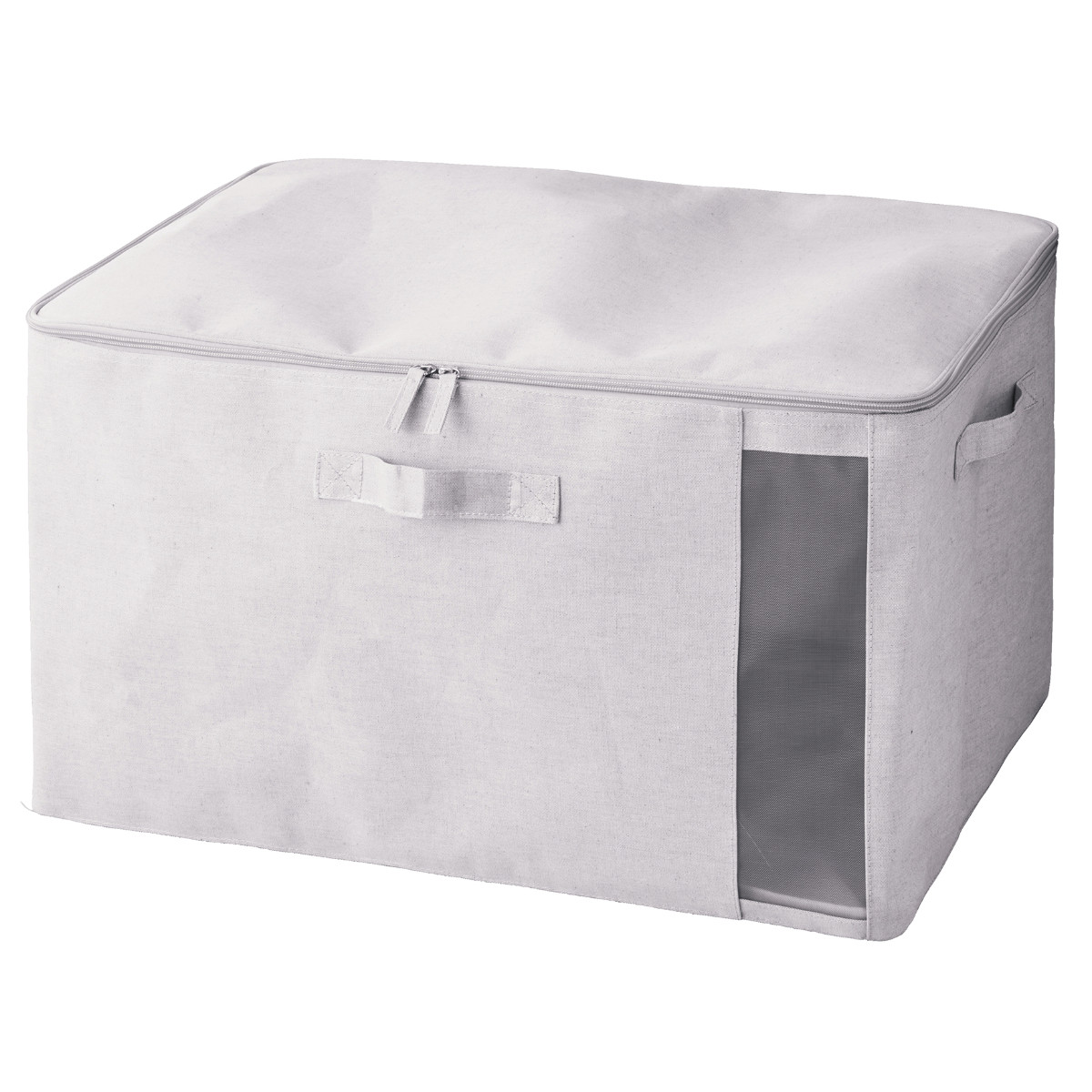 収納ボックス ふた付き エコファブボックス 収納 XL 幅60×奥行40×高さ35cm ( 収納ケース 衣類収納ケース 布製 衣装ケース 窓付き 取っ手 衣類 クローゼット収納 フタ付き 蓋付き 折りたたみ 整理整頓 保管 エコ 再生素材 )