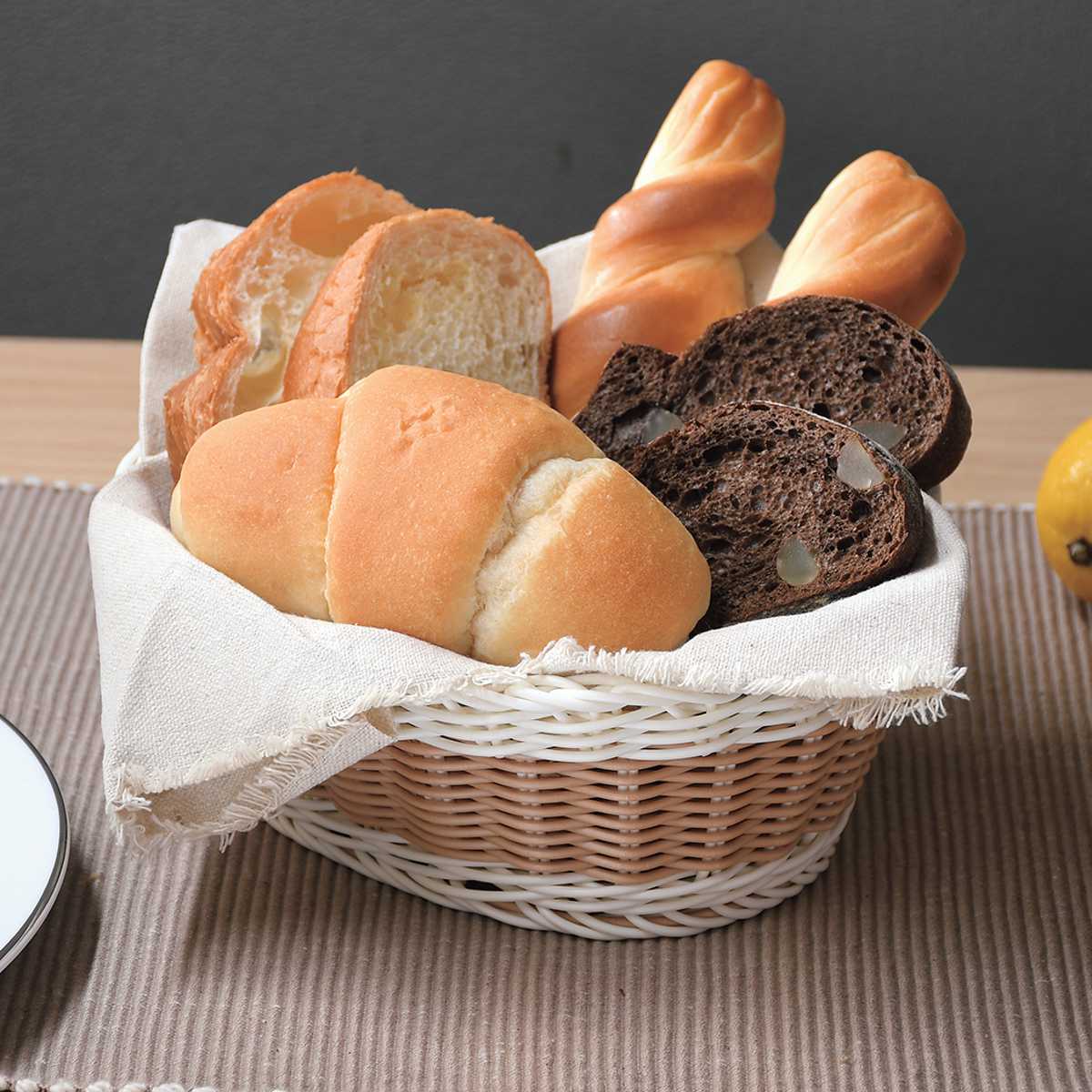 キッチンバスケット アミール 洗える 抗菌 バスケット ( パンかご レンジ対応 食洗機対応 かご カゴ 小物収納 小物入れ キッチン 収納 野菜ストッカー パン入れ 籐かご風 籠 キッチン収納 リビング収納 おしゃれ ) 【サークル】 サークル