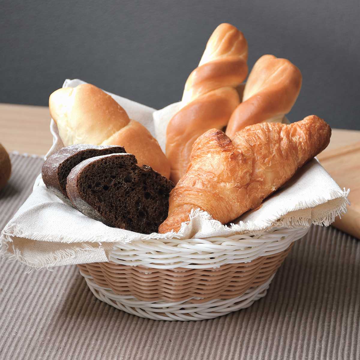 キッチンバスケット アミール 洗える 抗菌 バスケット ( パンかご レンジ対応 食洗機対応 かご カゴ 小物収納 小物入れ キッチン 収納 野菜ストッカー パン入れ 籐かご風 籠 キッチン収納 リビング収納 おしゃれ ) 【サークル】 サークル