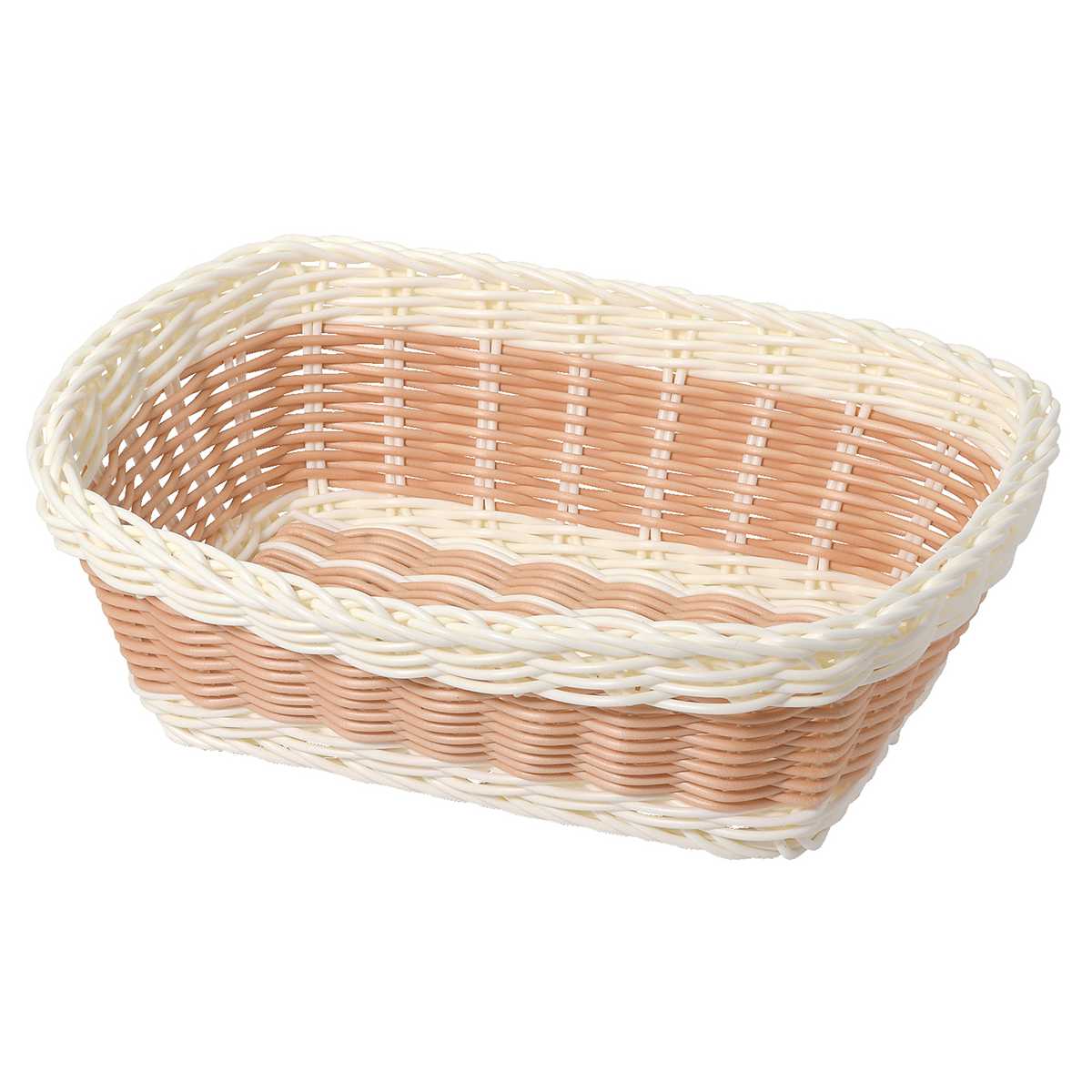 キッチンバスケット アミール 洗える 抗菌 バスケット レクタングル ( パンかご レンジ対応 食洗機対応 かご カゴ 小物収納 小物入れ 角型 キッチン 収納 野菜ストッカー パン入れ 籐かご風 籠 キッチン収納 リビング収納 おしゃれ )