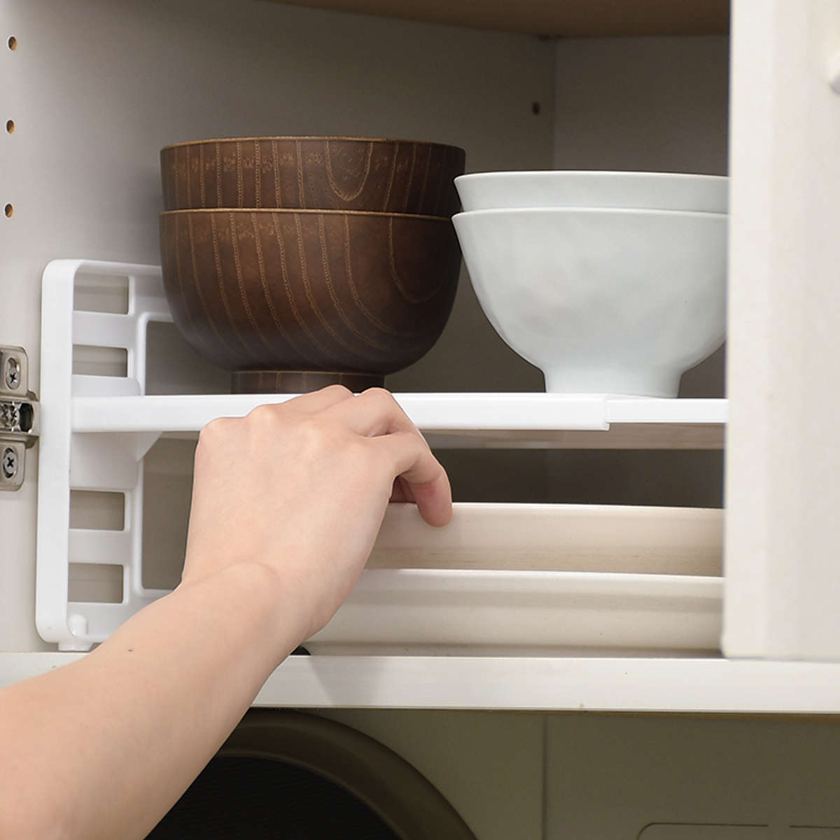 ディッシュラック キャビスタ 伸縮式 プレートラック ( 食器スタンド ディッシュストレージ 伸縮 2段 ラック 食器棚収納 食器収納 日本製 食器 皿 食器ラック キッチン 収納 皿収納 食器整理 皿整理 キャビネット内 高さ調整 )