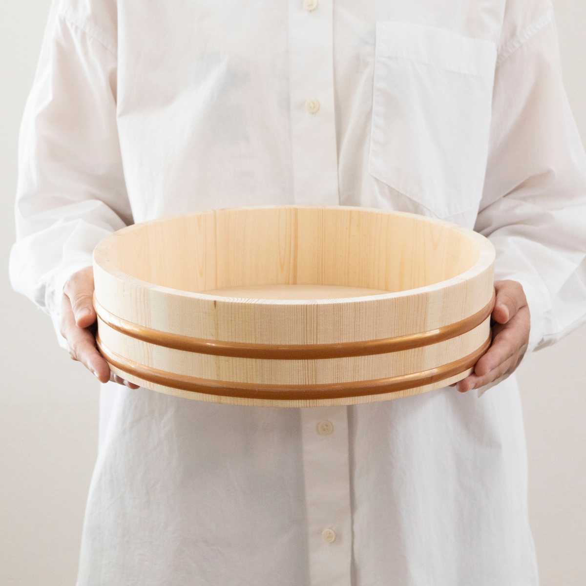 寿司桶 30cm おウチで楽しい 手巻き寿司桶 5点セット ( しゃもじ付き すし桶 天然木 木製 飯台 すし飯台 飯切 手巻き寿司 ちらし寿司 4合用 桶 木桶 お祝い事 イベント ホームパーティー ひな祭り )