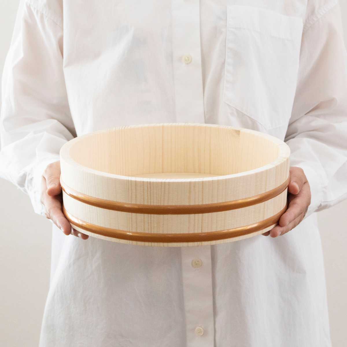 寿司桶 27cm おウチで楽しい 太巻き・ちらし寿司桶 3点セット ( しゃもじ付き すし桶 天然木 木製 飯台 すし飯台 飯切 巻きす付き 巻き簾 太巻き 手巻き寿司 ちらし寿司 3合用 桶 木桶 お祝い事 イベント ひな祭り 節分 )