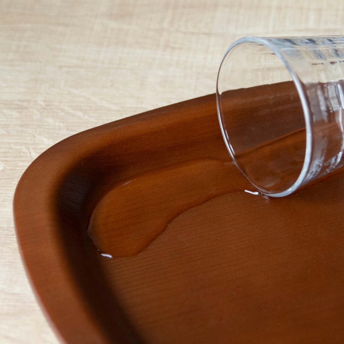 トレー 27cm ノンスリップ 抗菌 木目調 ( 角 丸 日本製 おしゃれ かわいい 木目調トレー お盆 盆 トレイ キッチントレー ランチョンマット カフェトレー おやつ ティータイム 縁 抗菌加工 すべり止め加工 ) 【角】 角