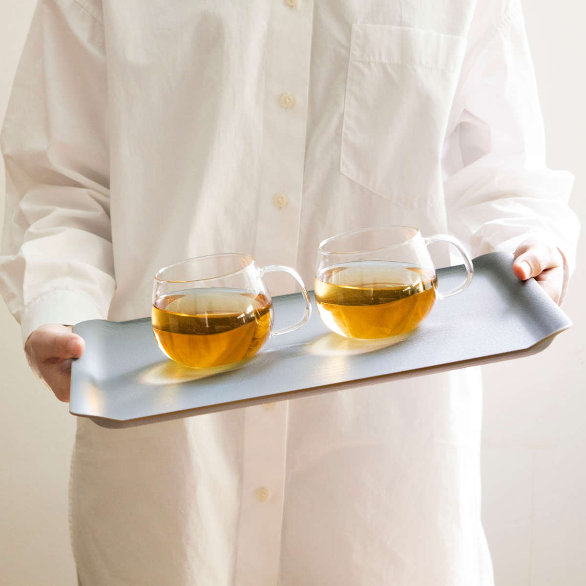 トレー ノンスリップ 抗菌 ランチョントレー 36cm ( キッチントレー トレイ キッチントレイ キッチン 日本製 ランチョンマット おしゃれ シンプル 無地 お盆 盆 配膳 抗菌加工 すべり止め加工 ) 【ネイビー】 ネイビー