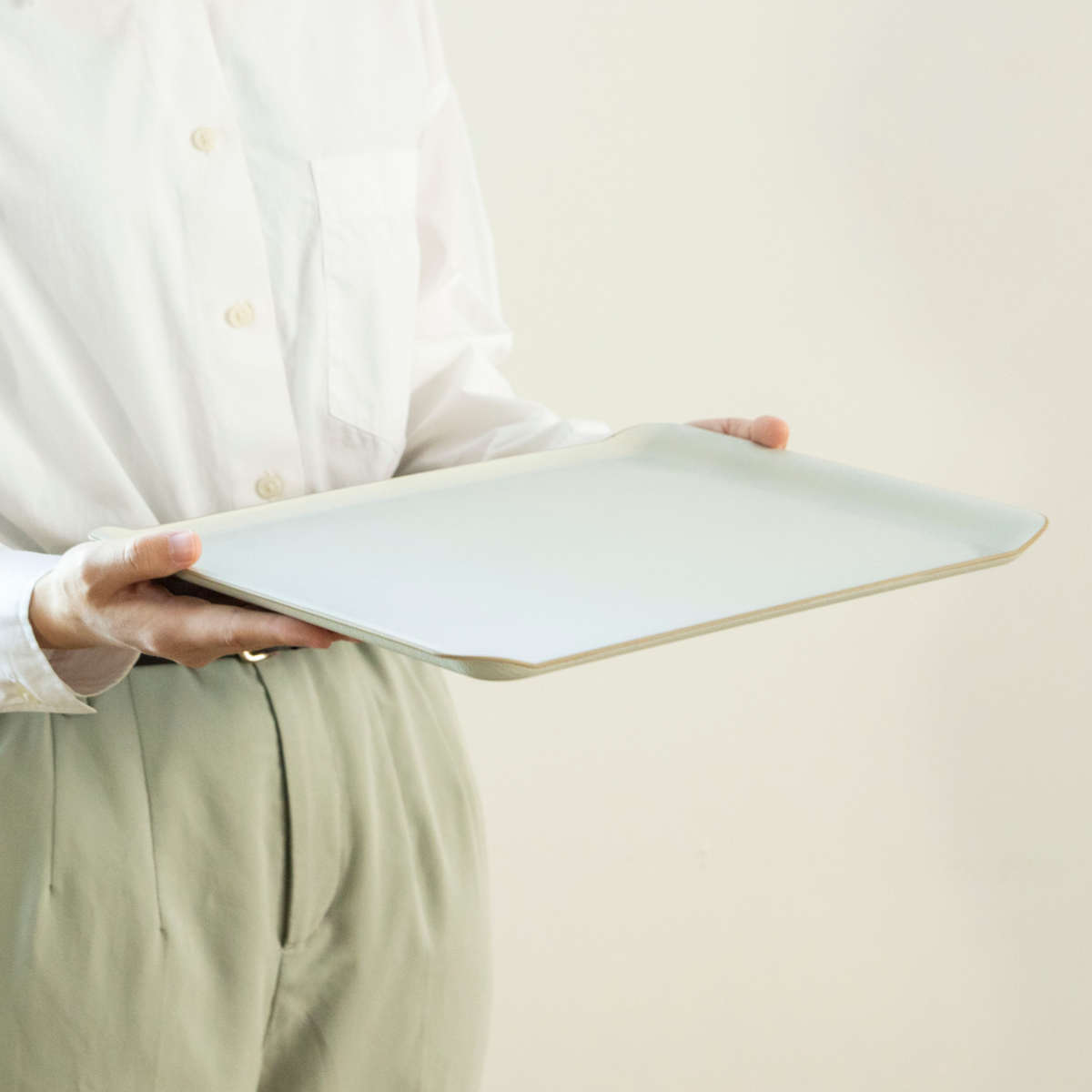 トレー ノンスリップ 抗菌 ランチョントレー 36cm ( キッチントレー トレイ キッチントレイ キッチン 日本製 ランチョンマット おしゃれ シンプル 無地 お盆 盆 配膳 抗菌加工 すべり止め加工 ) 【ネイビー】 ネイビー