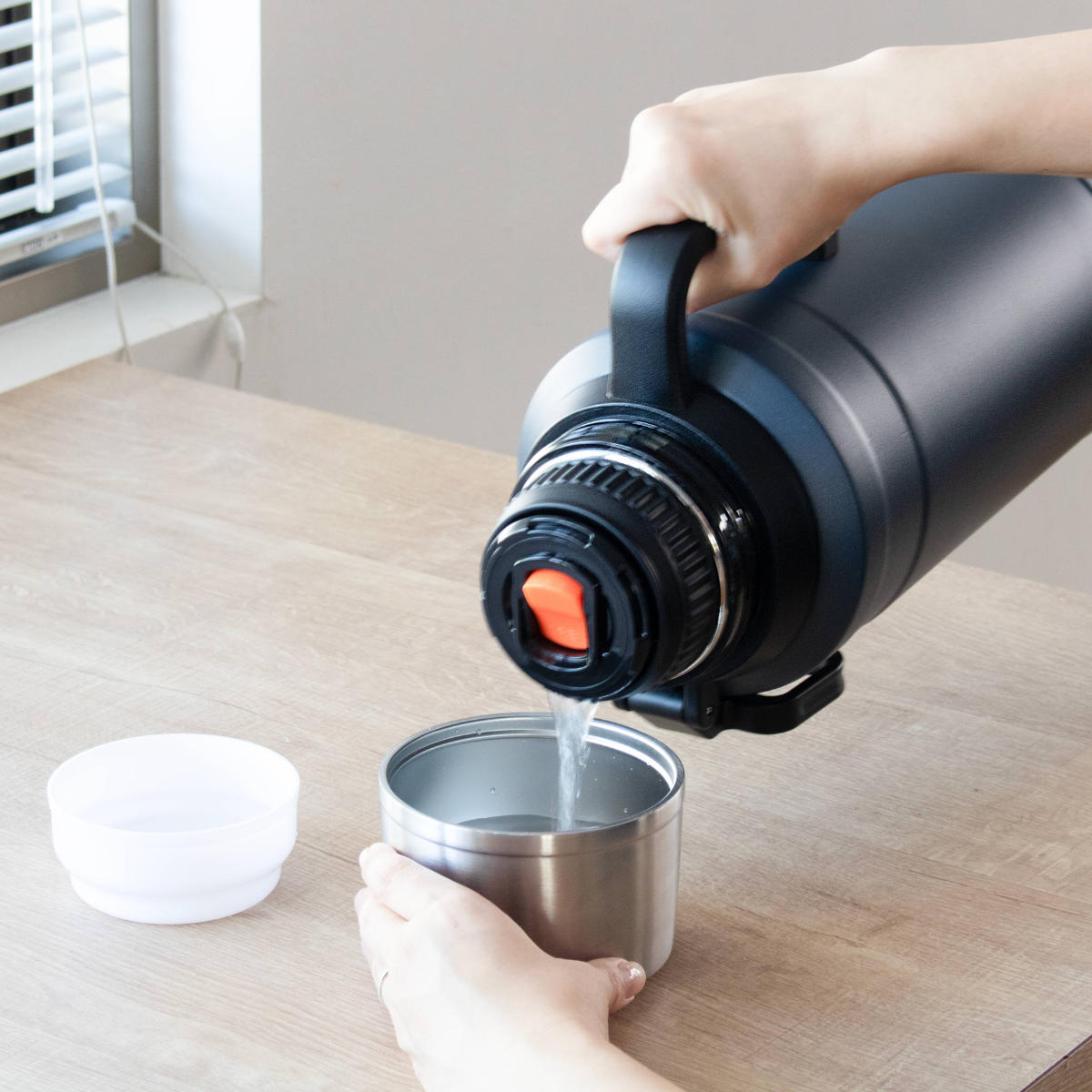 水筒 3.5L エクスヒート メガボトル3500 ステンレス 保温保冷 ( 保温 保冷 コップ飲み ステンレスボトル コップ メガボトル 大容量 ワンタッチ マグ ボトル 真空二重構造 おしゃれ アウトドア ハンドル ベルト付き )