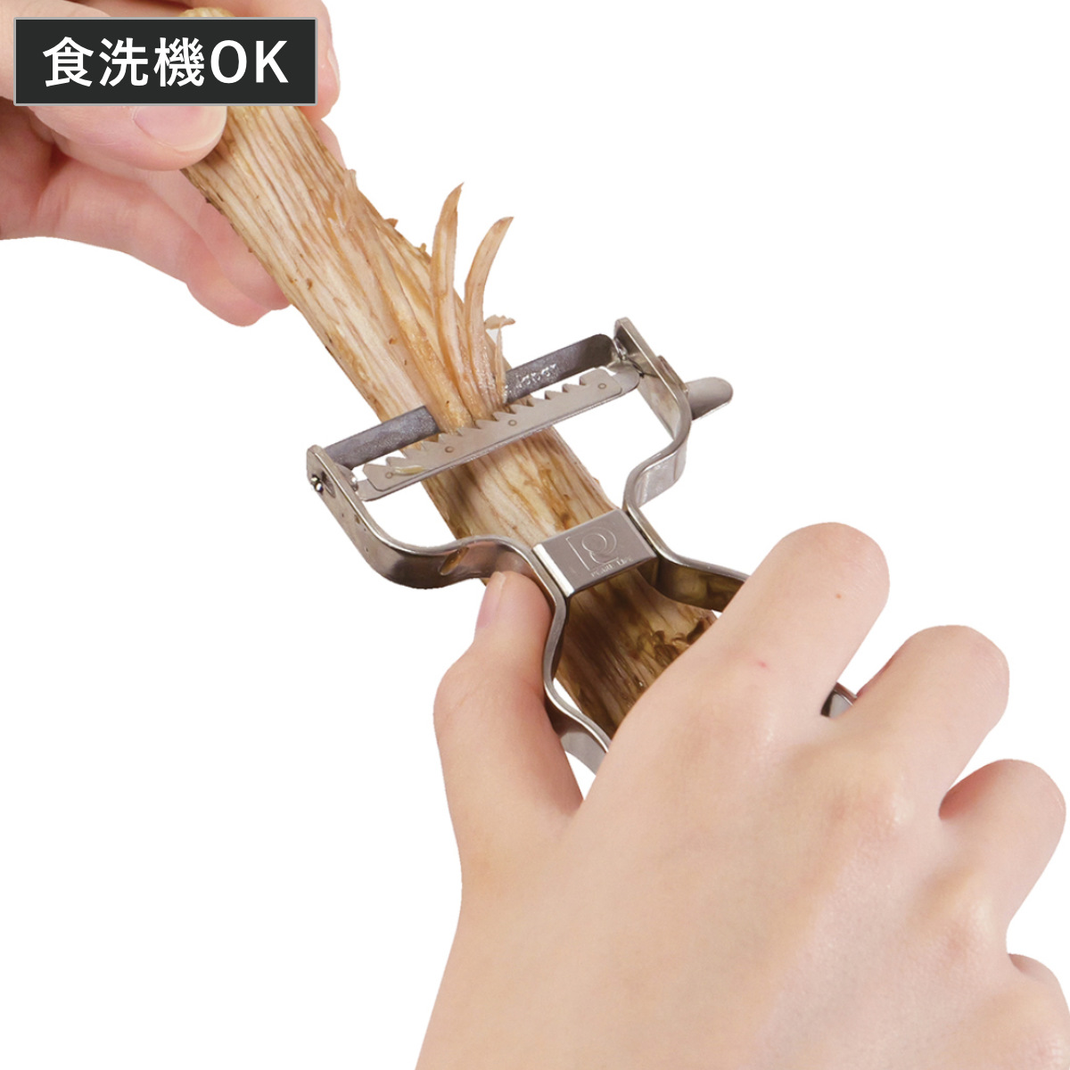 ピーラー Simple Use 波型グリップ千切りピーラー ステンレス製 ( キャベツ 千切り 皮むき器 キャベツスライサー 千切りキャベツ 千切り器 せん切り スライサー ワイドサイズ 下ごしらえ 波型 )