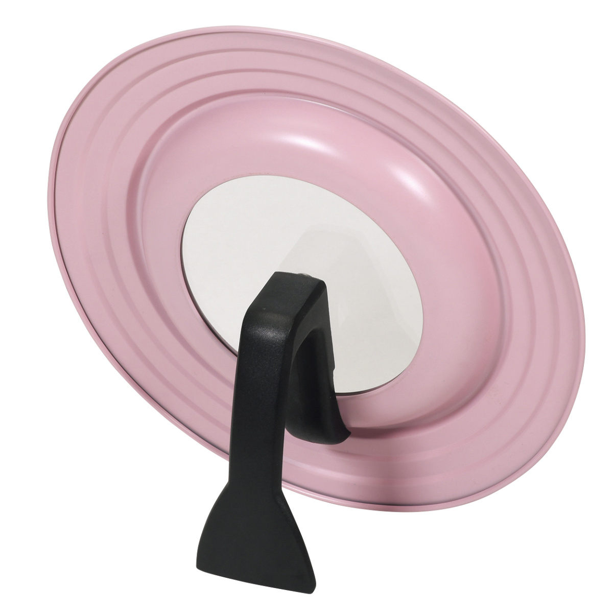 フライパン 蓋 16~21cm ガラス窓付き ハルミック スタンドパンカバー ( 兼用蓋 フライパンカバー 鍋蓋 自立 立つ フライパンフタ フライパン蓋 パンカバー スタンド式 ガラス蓋 兼用フタ フライパンのふた ハンドル付き ) 【ペールパープル】 ペールパープル