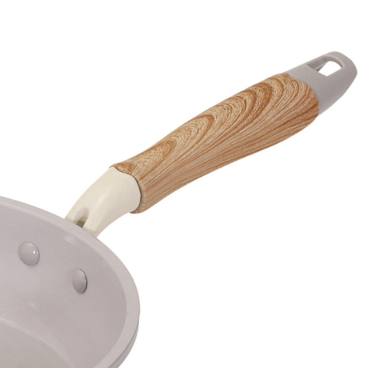 フライパン 20cm IH対応 セラミック 軽量 ハルミック ( ガス火対応 オール熱源対応 セラミックフライパン 炒め鍋 軽い 20センチ いため鍋 アルミ製 直火 木目調ハンドル こびりつきにくい 可愛い ) 【ペールパープル】 ペールパープル