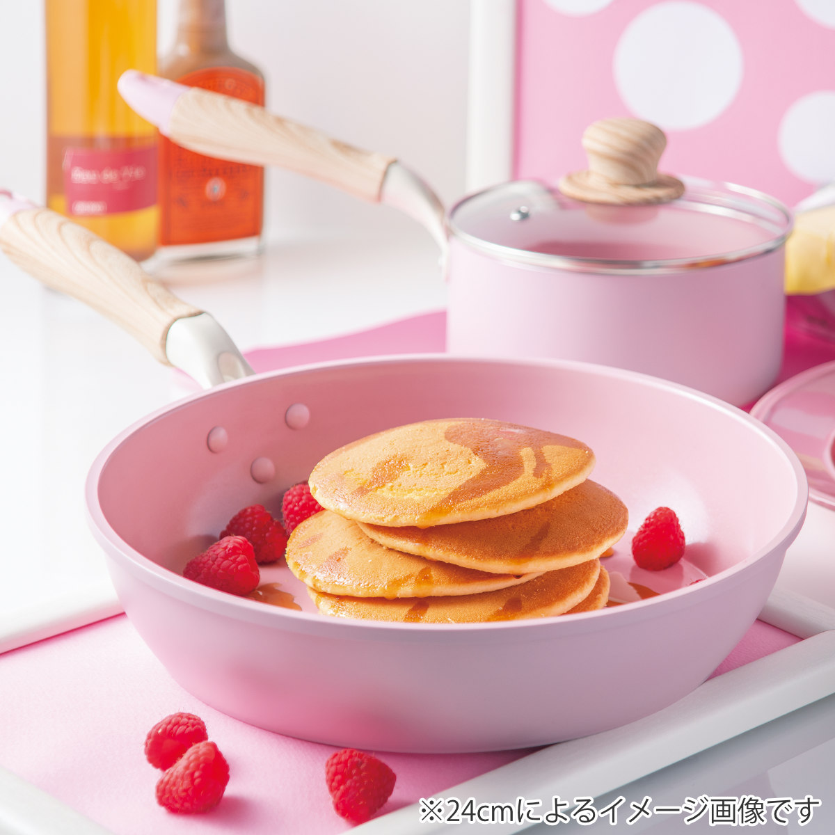 フライパン 20cm IH対応 セラミック 軽量 ハルミック ( ガス火対応 オール熱源対応 セラミックフライパン 炒め鍋 軽い 20センチ いため鍋 アルミ製 直火 木目調ハンドル こびりつきにくい 可愛い ) 【ペールパープル】 ペールパープル