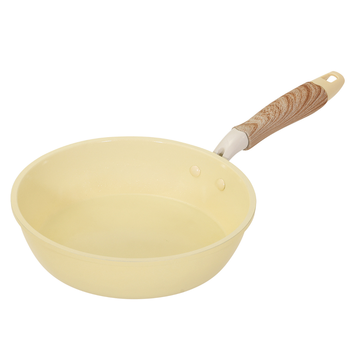 フライパン 20cm IH対応 セラミック 軽量 ハルミック ( ガス火対応 オール熱源対応 セラミックフライパン 炒め鍋 軽い 20センチ いため鍋 アルミ製 直火 木目調ハンドル こびりつきにくい 可愛い ) 【ペールパープル】 ペールパープル