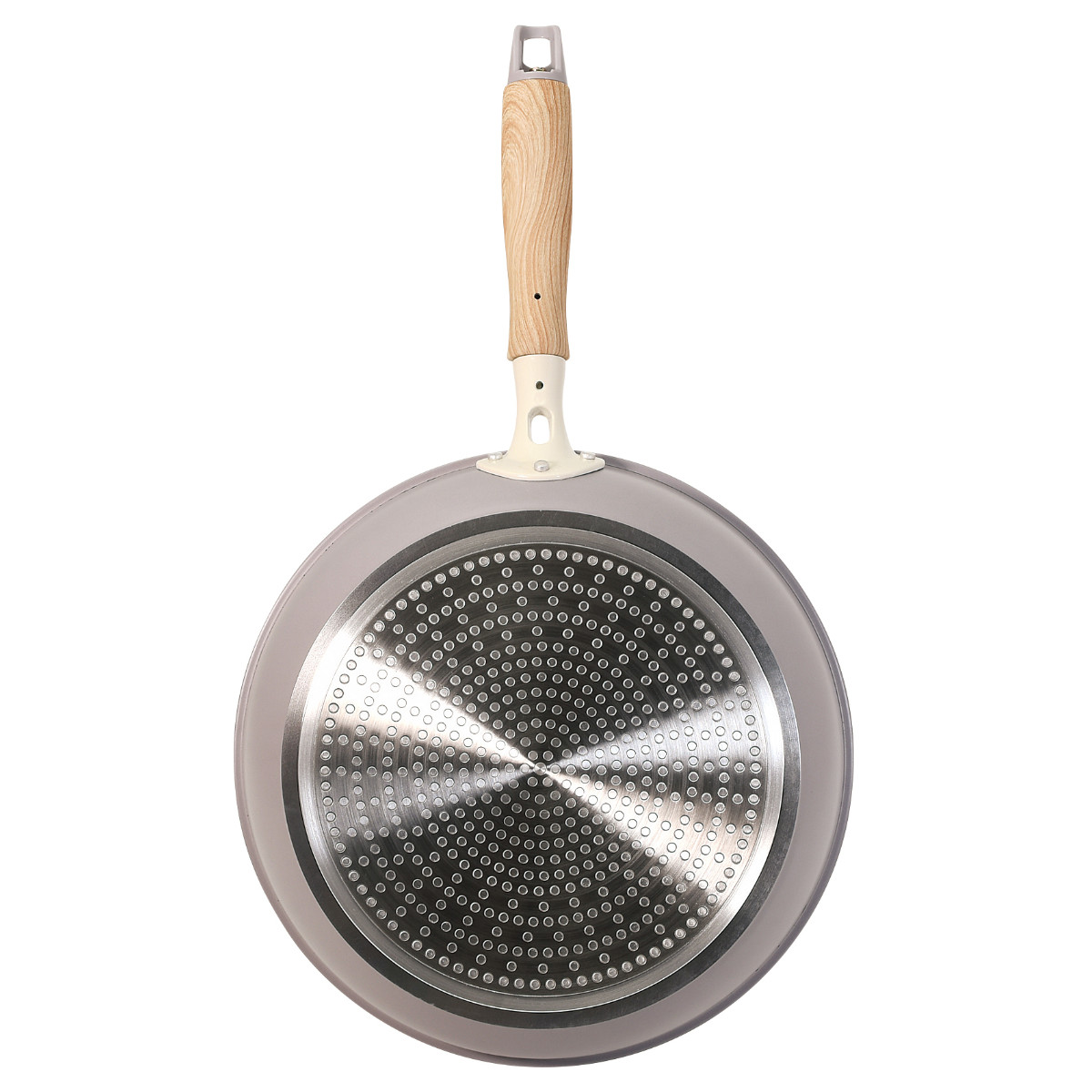 フライパン 24cm 深型 IH対応 セラミック 軽量 ハルミック ( ガス火対応 オール熱源対応 セラミックフライパン 炒め鍋 軽い 24センチ 深型フライパン いため鍋 アルミ製 直火 木目調ハンドル こびりつきにくい 可愛い ) 【ペールパープル】 ペールパープル