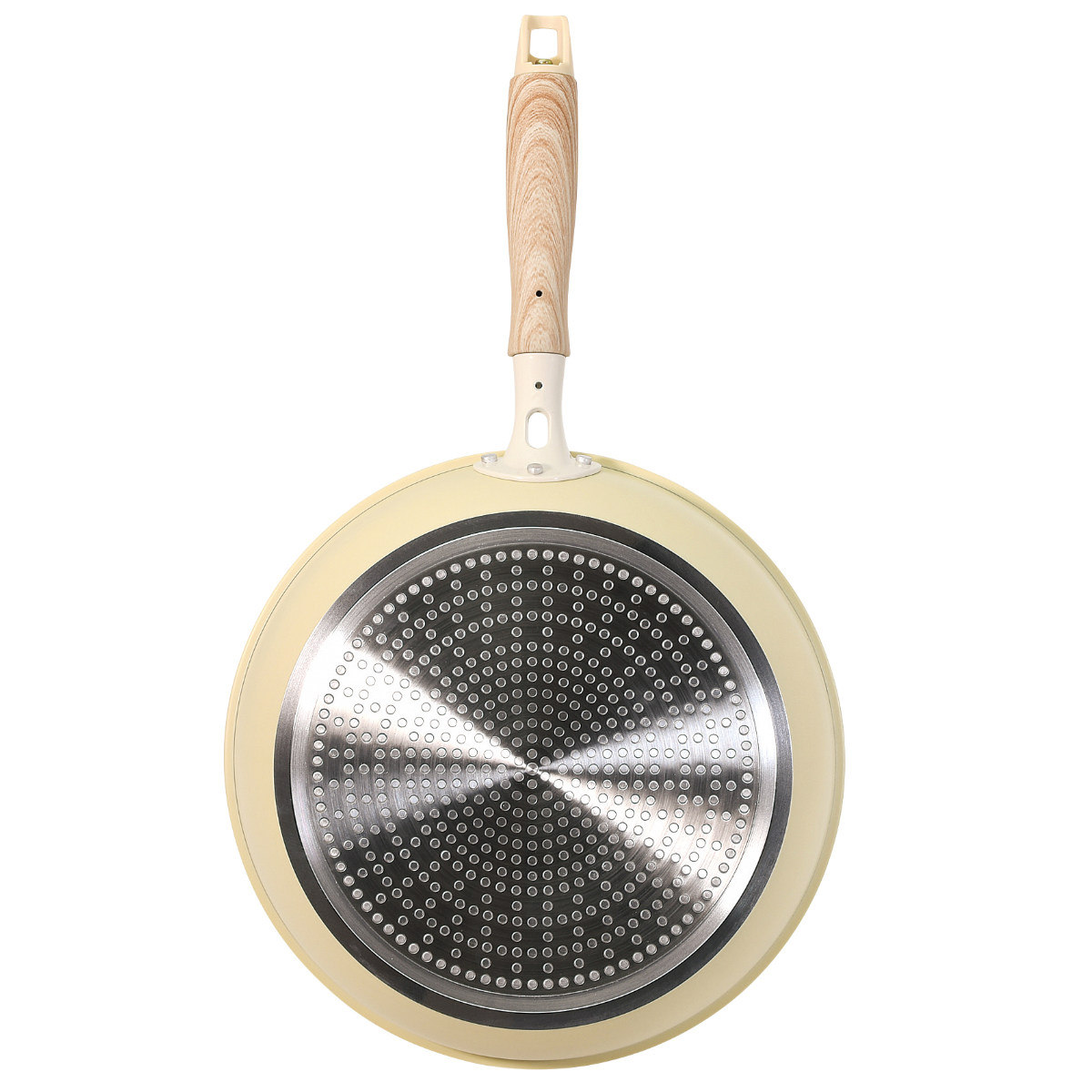 フライパン 24cm 深型 IH対応 セラミック 軽量 ハルミック ( ガス火対応 オール熱源対応 セラミックフライパン 炒め鍋 軽い 24センチ 深型フライパン いため鍋 アルミ製 直火 木目調ハンドル こびりつきにくい 可愛い ) 【ペールパープル】 ペールパープル