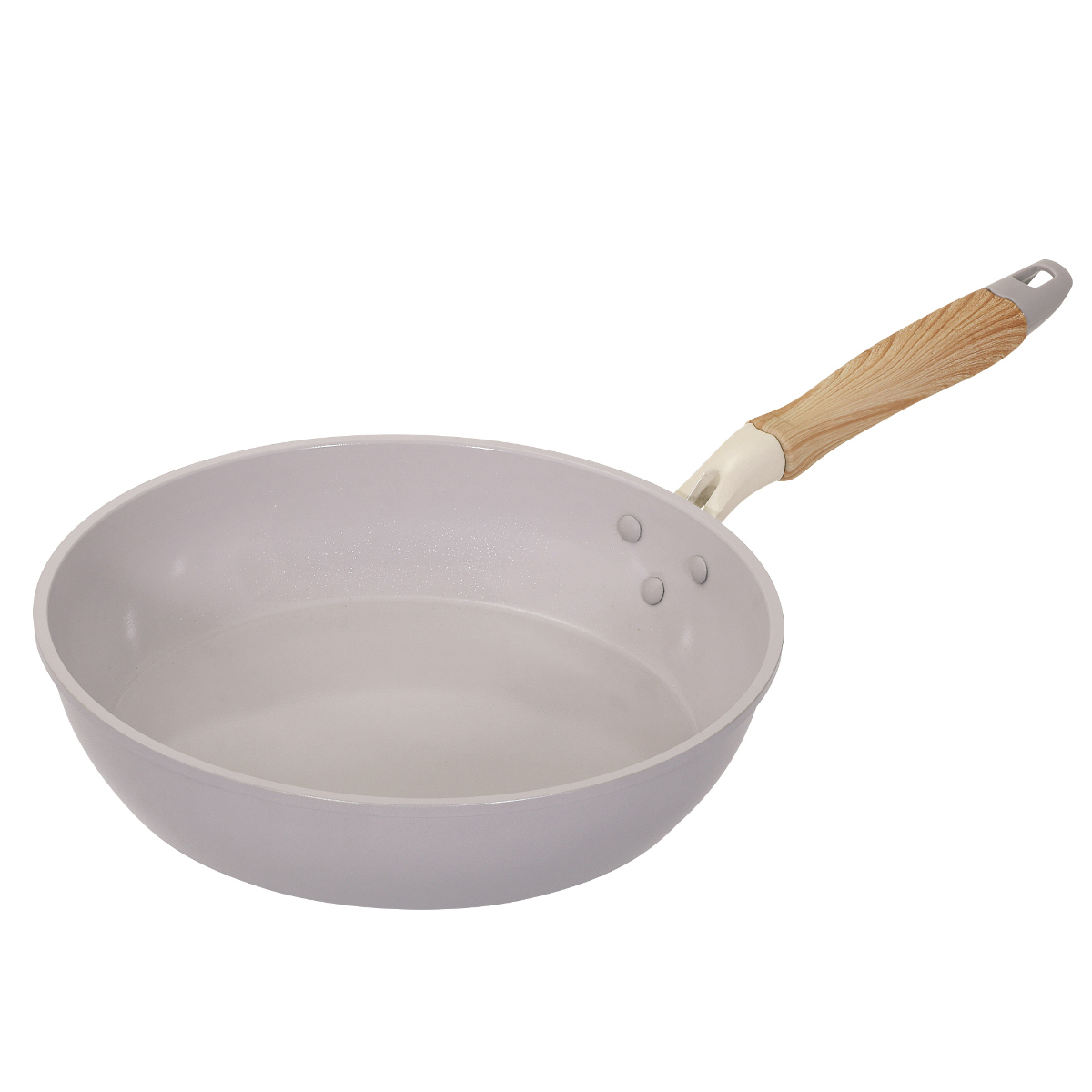 フライパン 26cm IH対応 セラミック 軽量 ハルミック ( ガス火対応 オール熱源対応 セラミックフライパン 炒め鍋 軽い 26センチ いため鍋 アルミ製 直火 木目調ハンドル こびりつきにくい 可愛い ) 【ペールイエロー】 ペールイエロー