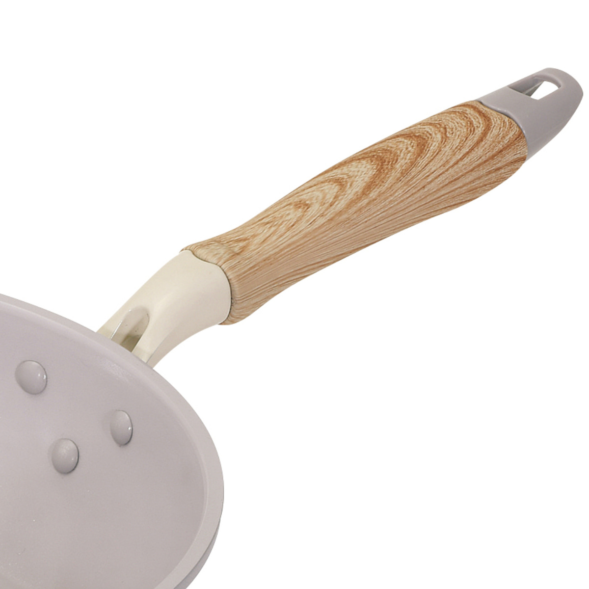 フライパン 26cm IH対応 セラミック 軽量 ハルミック ( ガス火対応 オール熱源対応 セラミックフライパン 炒め鍋 軽い 26センチ いため鍋 アルミ製 直火 木目調ハンドル こびりつきにくい 可愛い ) 【ペールイエロー】 ペールイエロー